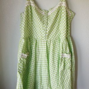 PLUS SIZE Green gingham sundress! LindyBop!